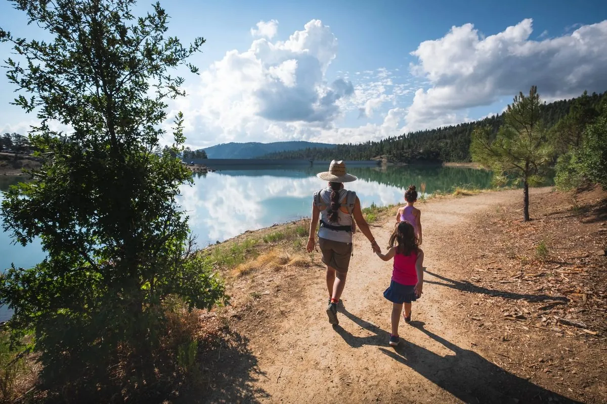 Grindstone Lake surrounded by pine forest